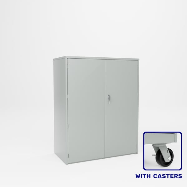 Pucel Heavy Duty Storage Cabinet with Casters, 48 in W x 66 in H x 24 in D, Black HDSC-4860-24-3C - main
