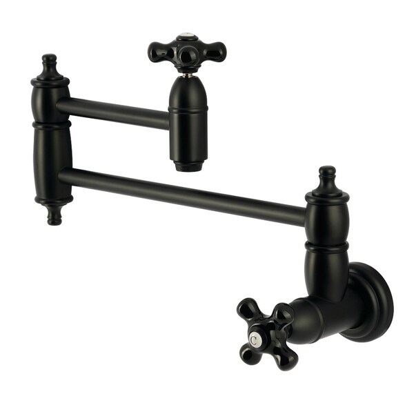 Kingston Brass Wall Mount Pot Filler Faucet, Matte Black KS3100PKX - main