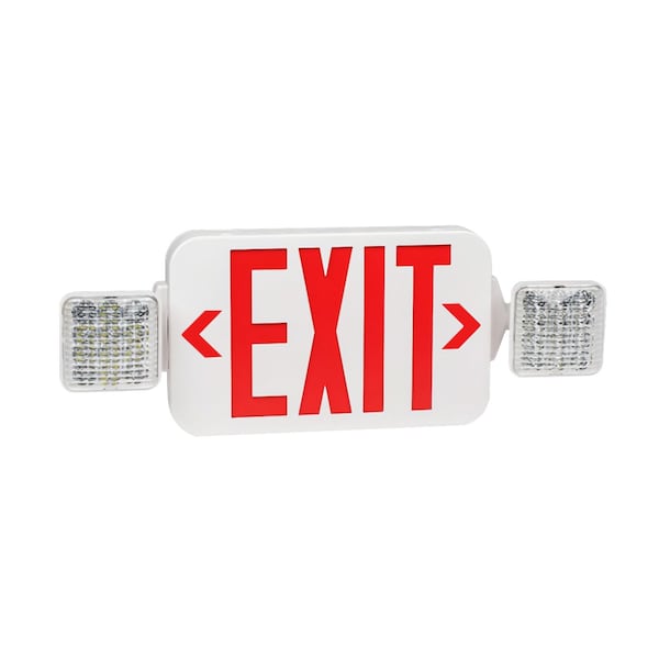 Energetic Lighting LED Bi-color Exit Sign and Combo Emergency Exit Light, 90-Minute Battery Backup EXCA-DRG-W - main