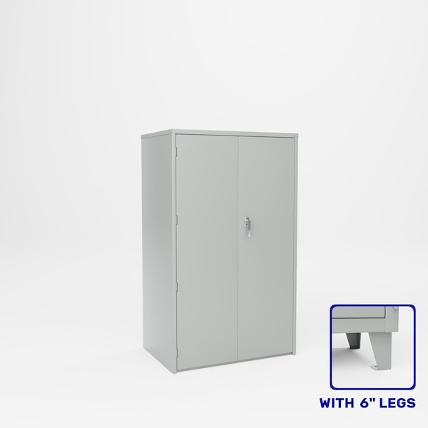 Pucel Heavy Duty Storage Cabinet with 6 in Legs, 36 in W x 66 in H x 24 in D, 3 Shelves, Light Blue HDSC-3660-24-3L - main