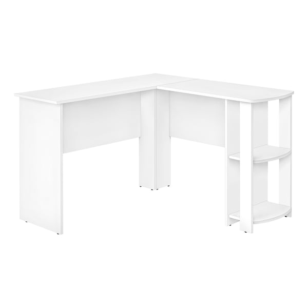 Homeroots 47" White Wood Corner Computer Desk 489877 - main