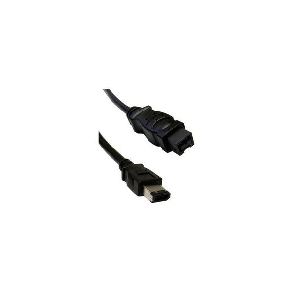 Cable Wholesale Firewire 400 9 Pin to 6 Pin Cable, Black, IEEE-1394a, 10 foot 10E3-96010BK - main