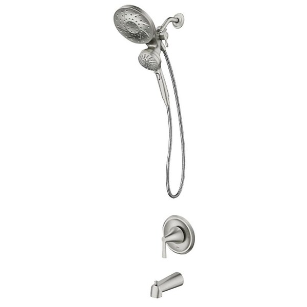 Moen Mikah Tub/Shower Faucet, Standard Showerhead, 1.75 gpm Showerhead, 6 Spray Settings, 1-Handle 82310SRN - main