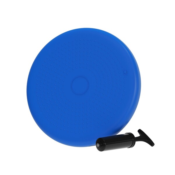 Flash Furniture Alfie Blue 13 Inch Round Inflatable Wobble Cushion w/Dual Sided Grips, Includes Hand Pump HN-1399-BLU-GG - main
