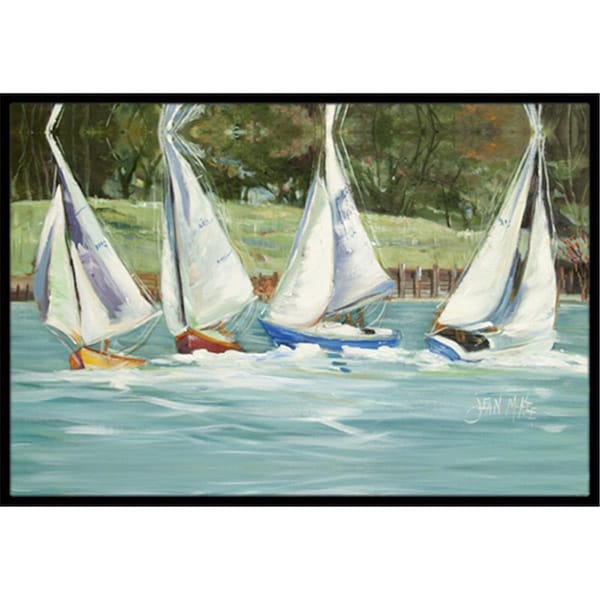Carolines Treasures JMK1035JMAT Sailboats On The Bay Indoor & Outdoor Mat, 24 x 36 in. JMK1035JMAT - main
