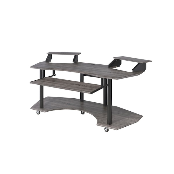 Homeroots 71" Dark Gray and Black Music Recording Studio Desk 491451 - main