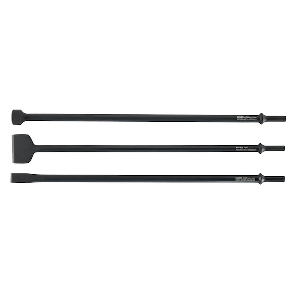 Sunex Air Hammer Chisel 18 in Long-Reach 3 Piece Set In Portable Tool Roll ACS3 - main