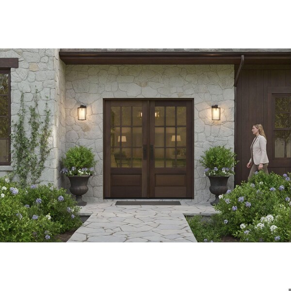 Doornmore G7509, 74.5" x 82" ( 2x36" Door) Left Hand, Mahogany SDL 9 Lite, 3/4 Lite Exterior Door G7509-SW-3680_2_LI - main