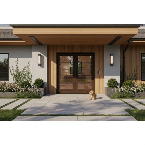 Doornmore G105, 74.5" x 82" ( 2x36" Door) Left Hand, Mahogany SDL 5 Lite Exterior Door G105-SW-3680_2_LI - main