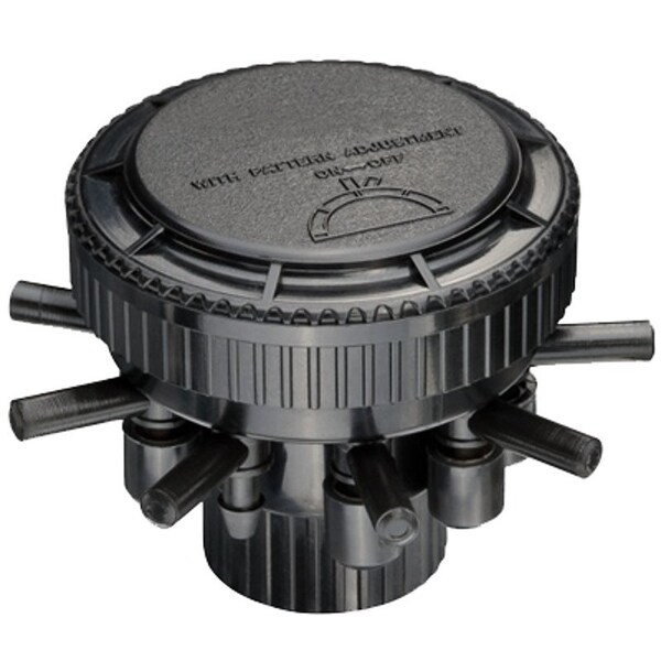 Rain Bird. Consumer Rain Bird Manifold, 1/2 x 1/4 in Connection, FPT x Barb, 9-Port, 1/4 in Tubing, ABS, Black MANIFPR9S - main