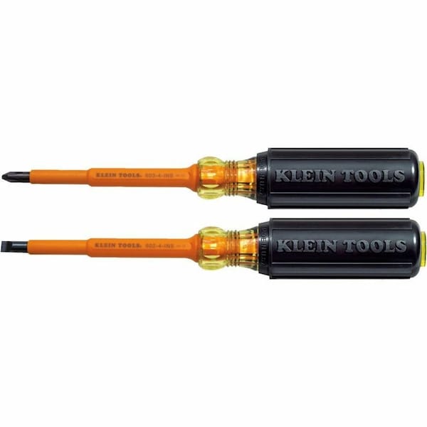 Klein Tools ESD Safe Insulated Screwdriver Set, Slotted/Phillips Tip, 1000V insulated, 2-Piece 33532-INS - main