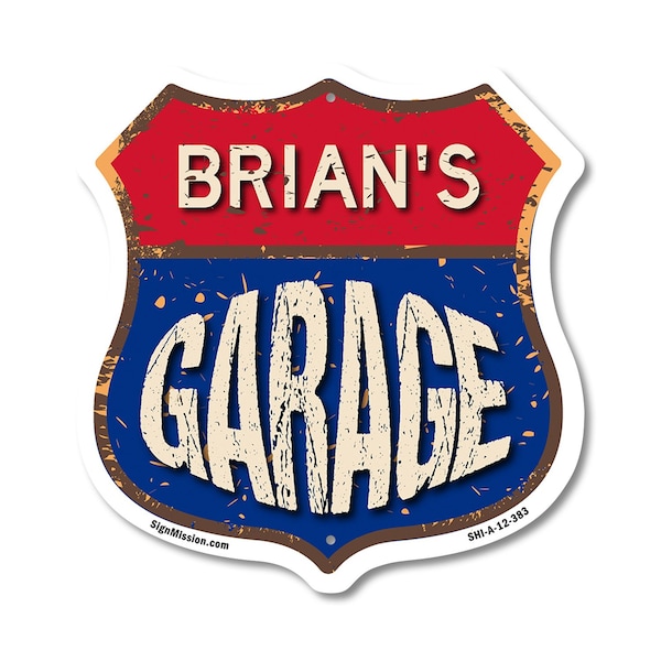 Signmission Brian's Garage, 12 Inch X 12 Inch, Aluminum Metal Sign SHI-A-12-383-BRIAN - main