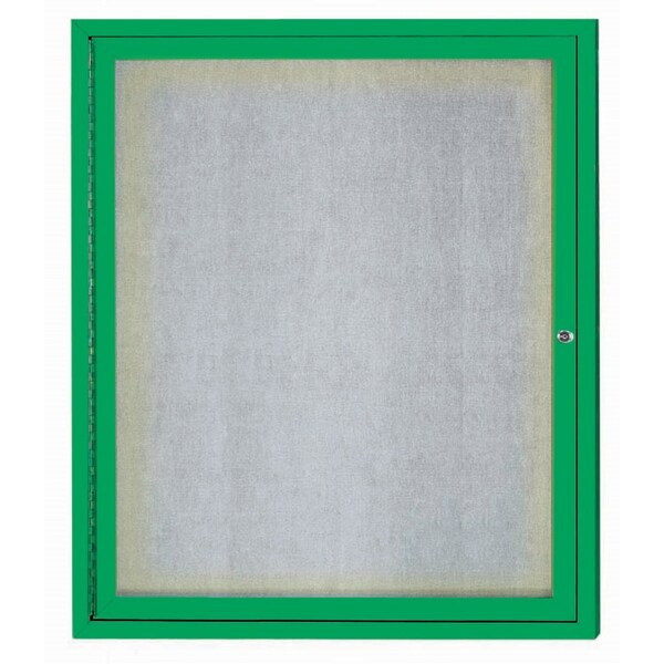Aarco Outdoor Illuminated Enclosed Bulletin Board w/ Al Frame, Powder Coated Green, 36''Hx30''W ODCC3630RIG - main