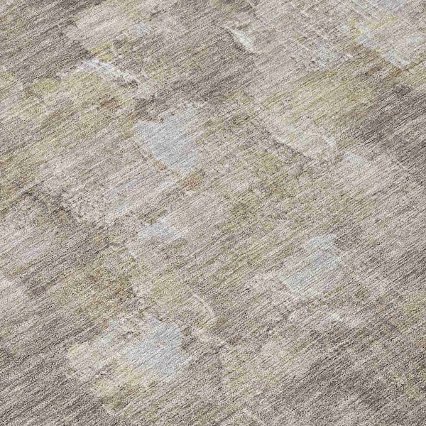 Homeroots 3' X 5' Taupe And Silver Abstract Washable Indoor Outdoor Area Rug 632101 - main