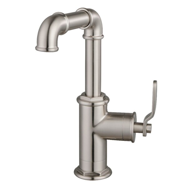 Kingston Brass One-Handle Single-Hole Bathroom Faucet with Push Pop-Up Drain, Brushed Nickel LS6008KL - main
