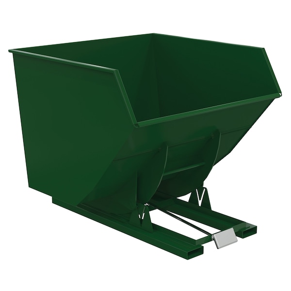 Vestil Steel Heavy Duty Self Dumping Hopper 4 Cubic Yard 6000 Lb. Capacity Hunter Green D-400-HD-GRN-H - main