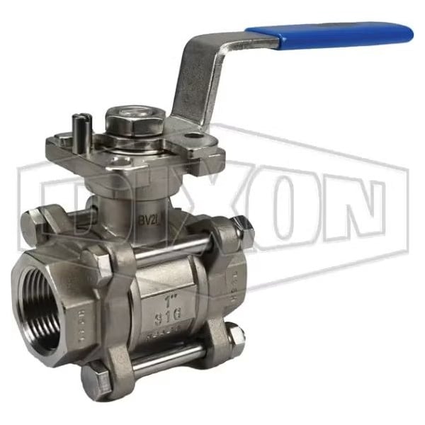 Dixon 3 pc Ball Valve, 1-1/4 in Nominal, FNPT End Style, Stainless Steel Body, Full Port BV2IGN12511-A - main