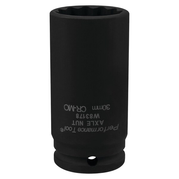 Performance Tool 30mm Axle Nut Socket, 12pt CrMo Heavy Duty W83178 - main