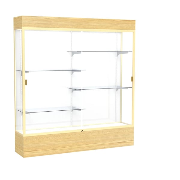 Ghent Lighted Floor Display Case 72x80x16, White, Champange 2176WB-GD-LV - main