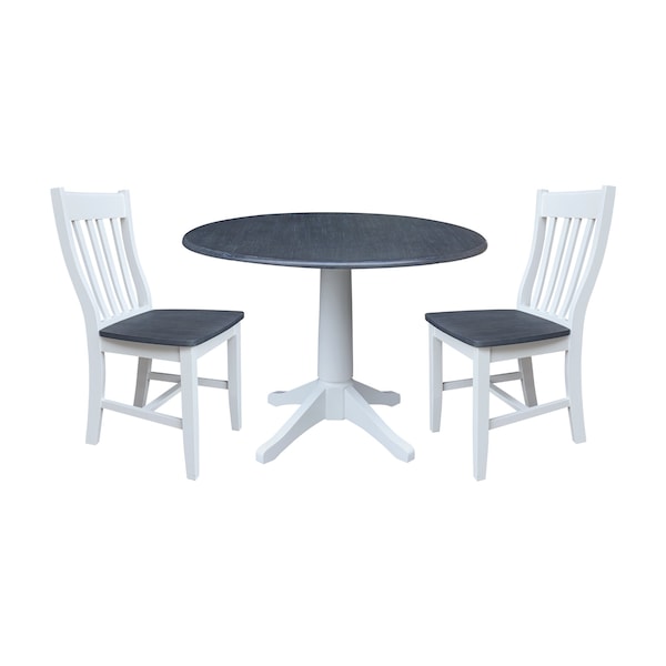 Whitewood Industries Extension Dining Tables, 45 in L, 38 in H, Parawood, 3 Piece Set K05-42DPT-27-C61-2 - main