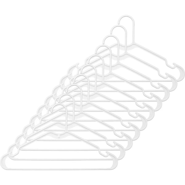 Whitmor White Tubular Plastic Clothes Hanger, 10PK 6345-8701-10-WHT - main