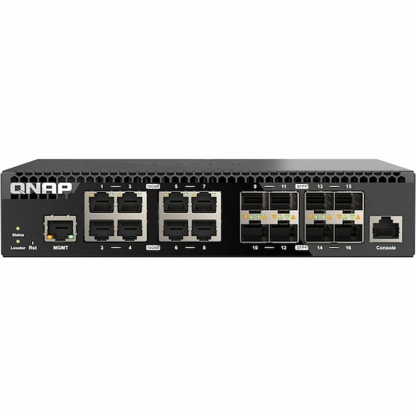 Qnap HALF-RACKMOUNT SWITCH, LAYER 2 16 PORT MANAGED SWITCH, 8 PORT OF 10GB E NBASE-T QSW-M3216R-8S8T-US - main