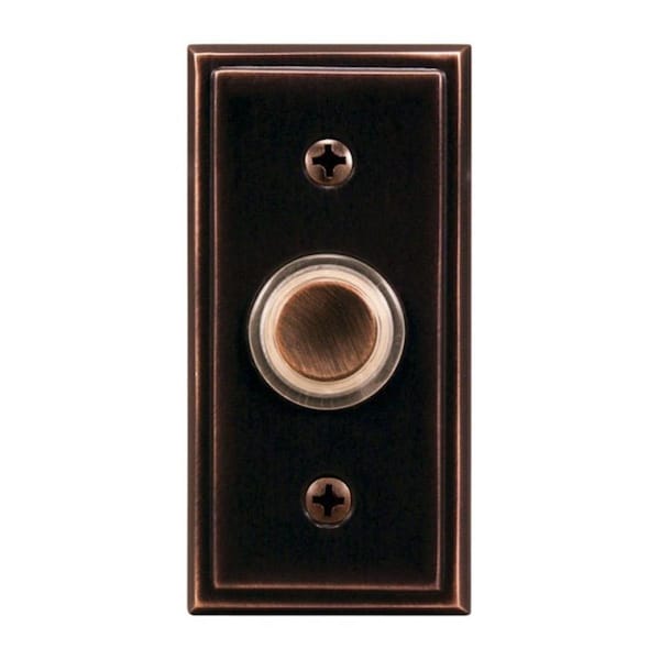 Heath-Zenith SL-602-02 Halo Lighted Push Button, Antique Copper 3494259 - main