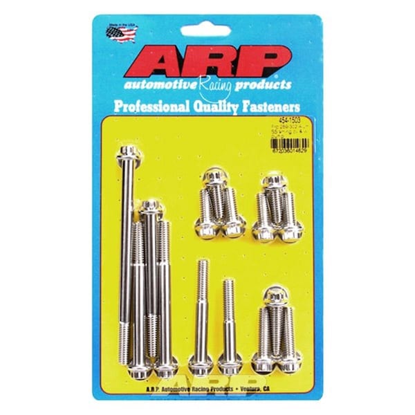 Whole-In-One 454-1503 12 Point Stainless Steel Timing Cover & Water Pump Bolt Kit for Small Block Ford WH3624606 - main