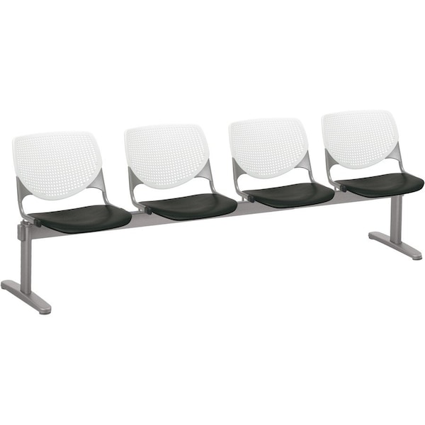 Kfi Kool Beam Seat Beam Seating, Black Back, 95 in W 22" L 31" H, Polypropylene Seat 2300BEAM4-BP08-SP10 - main