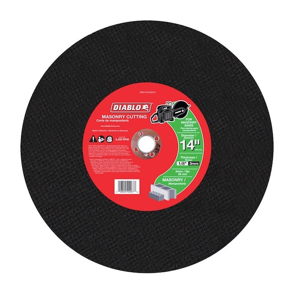 Diablo 14in. x 1/8in. x 20mm High Speed Masonry Cut-Off Disc DBD140125G01C - main
