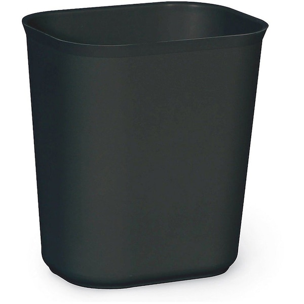Rubbermaid Commercial Fire Resistant 3-1/2 gal Rectangular Indoor Plastic Can, Black, None, Fiberglass, 8 1/4 in FG254100BLA - main