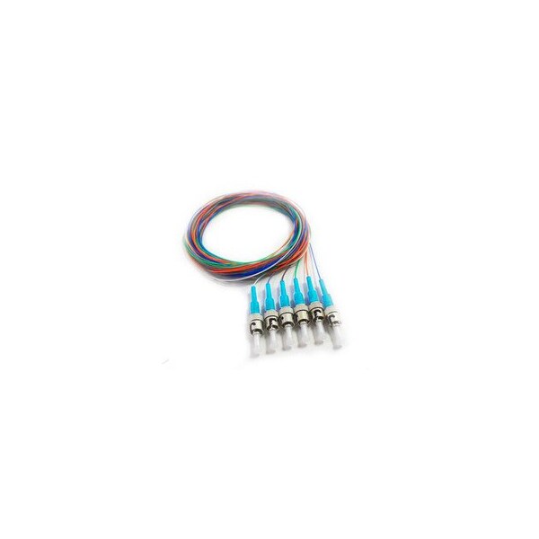 Cable Wholesale Fiber Pigtail, MM, OM3, 6 Fiber, ST/PC, 3M, Aqua Boot 15F1-41006 - main