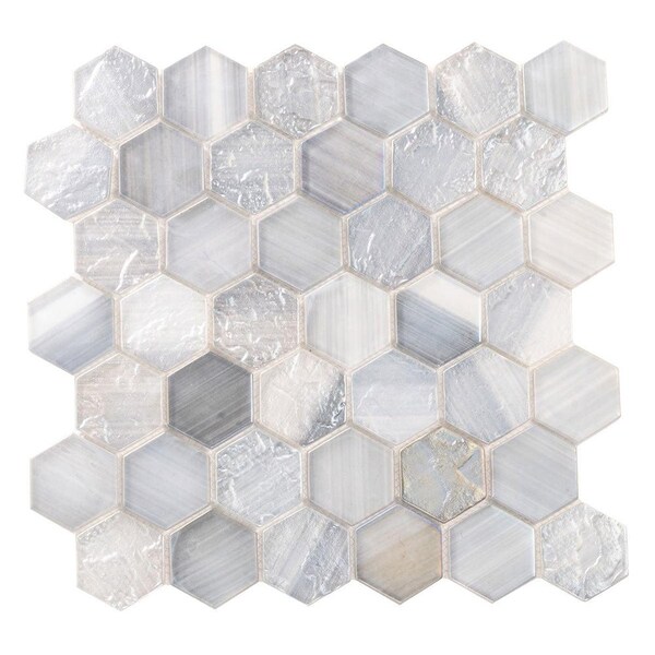 Apollo Tile Verre 11.7 in. x 11.8 in. Matte Grey Glass Mosaic Wall and Floor Tile 9.6 sq ft/case - 10 pack SEA88HX01GRA - main