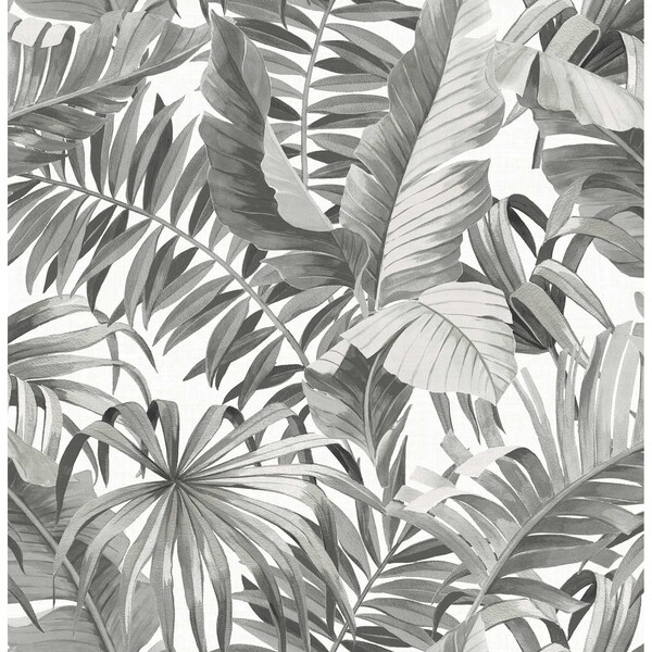 A-Street Prints Alfresco Grey Tropical Palm Wallpaper 2969-24134 - main