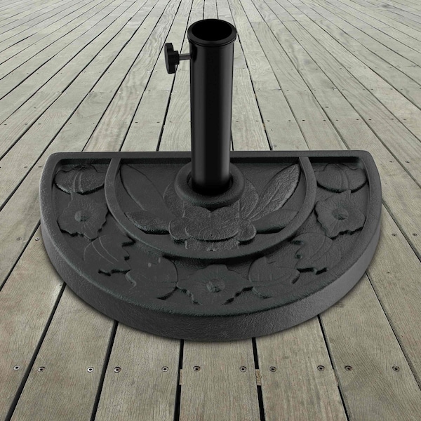 Pure Garden 20lbs Half-Round Umbrella Base, Black 50-146 - main