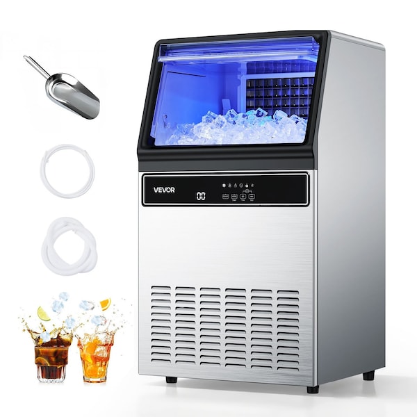 Vevor 130Lbs/24H Commercial Ice Machine with 33Lbs Storage for Bar & Restaurant IMC9000F-UL - main