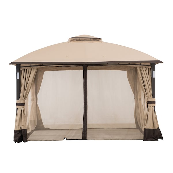 Sunjoy Light Tan Replacement Netting For Moorehead Steel Patio Gazebo 11X13 Ft A101011500 Sold At A111510400 - main