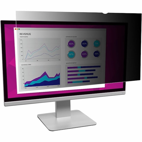 3M High Clarity Privacy Filter for 238 in Monitors 169 HC238W9B Black, Glossy, Black MMMHC238W9B - main