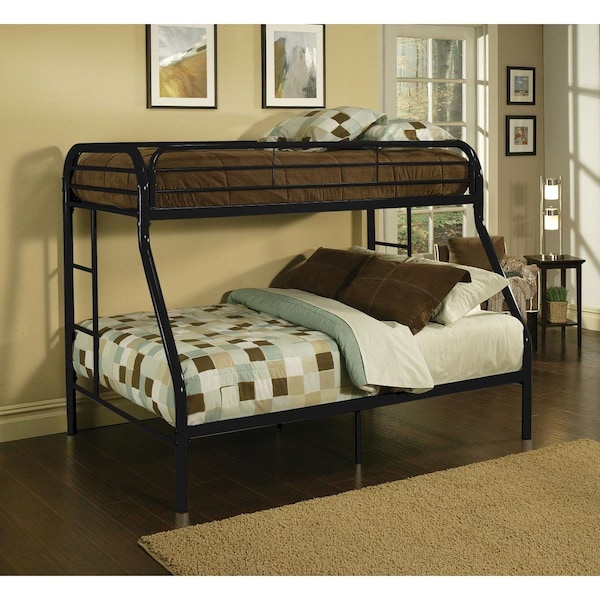 Oceantailer 60 x 78 x 54 in. Metal Tube Twin Full Bunk Bed Black 286573 - main