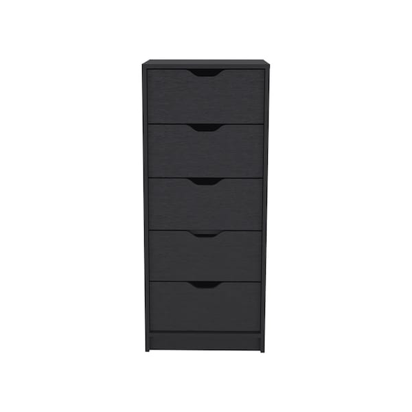 Homeroots 18" Black Five Drawer Standard Chest 524962 - main