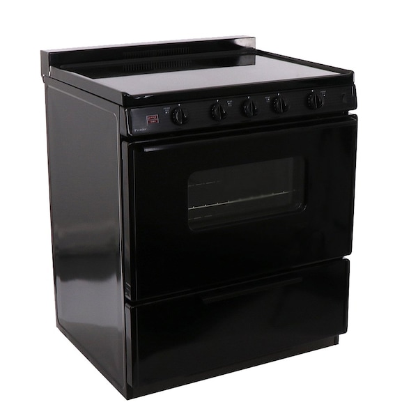 Premier Electric Range, 30 inW x 37.5 inH x 26 inD, 3.91 cu. ft. Oven, Smooth Glass Top Stove, Black 805716 - main