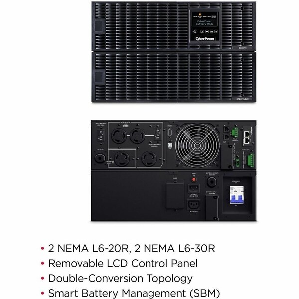 Cyberpower ONLINE RACK/TOWER NEMA L6-30P INPUT NEMA L6-20R AND NEMA L6-30R OUTPUT RMCARD205 OL6KRT - main