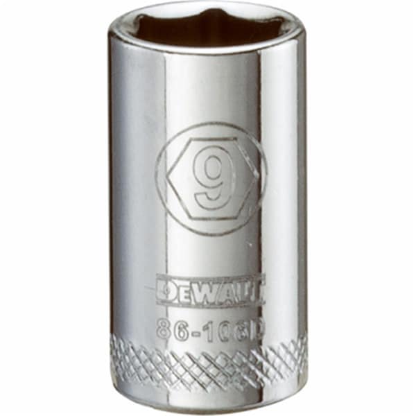 Stanley 0.25 in. Drive, 9 mm, 6-Point Polished Chrome Vanadium Steel Shallow Socket 227526 - main
