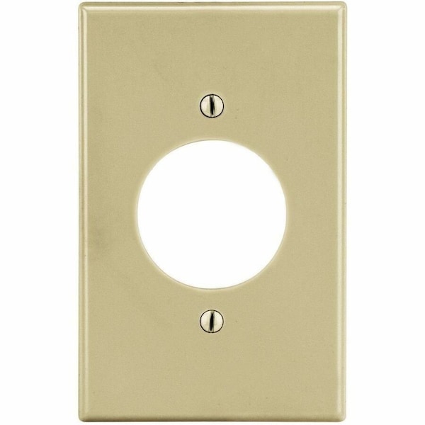 Hubbell Wiring Device-Kellems Single Receptacle Wall Plate, Number of Gangs: 1 Plastic, Satin Finish, Ivory P720I - main