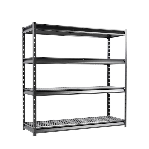 Shuntong Atlas 4-Tier 72 in.W x 24 in.D x 72 in.H Heavy Duty Garage Shelving Load 8000 Lbs, Hammertone ATLAS722472-4H2000 - main