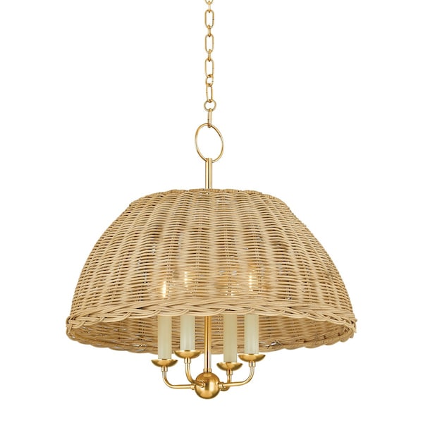 Mitzi Arwen 4 Light Chandelier 21 In. Aged Brass H859804-AGB - main
