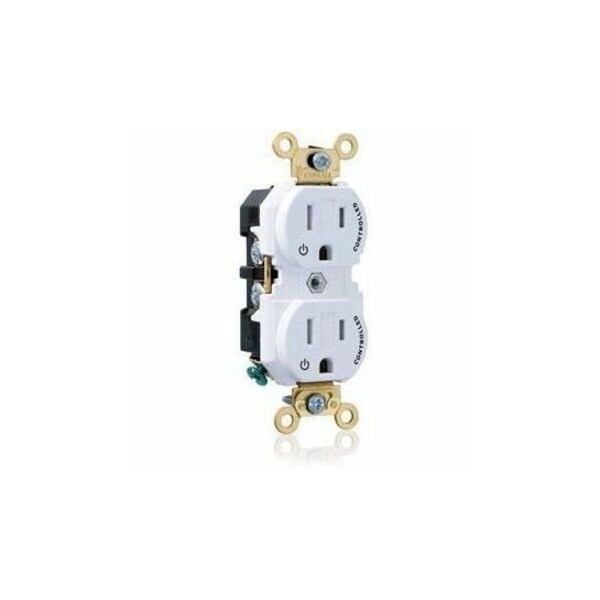 Leviton Extra Heavy Duty Controlled Duplex Receptacle 15 Amp, 125 Volt 5262-2PW - main