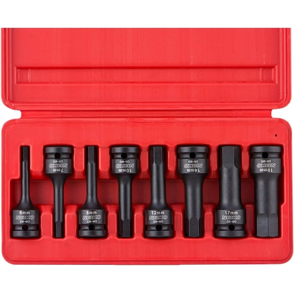Neiko 0.5 in Dr. Impact Hex Bit Socket Set, Metric 01136B - main
