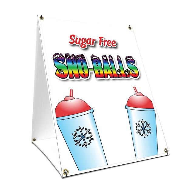 Signmission Sno-balls Sugar Free, 24 Inch x 18 Inch A-frame Yard Sign, Plastic Sign SBC-1824-Sno-balls Sugar Free - main