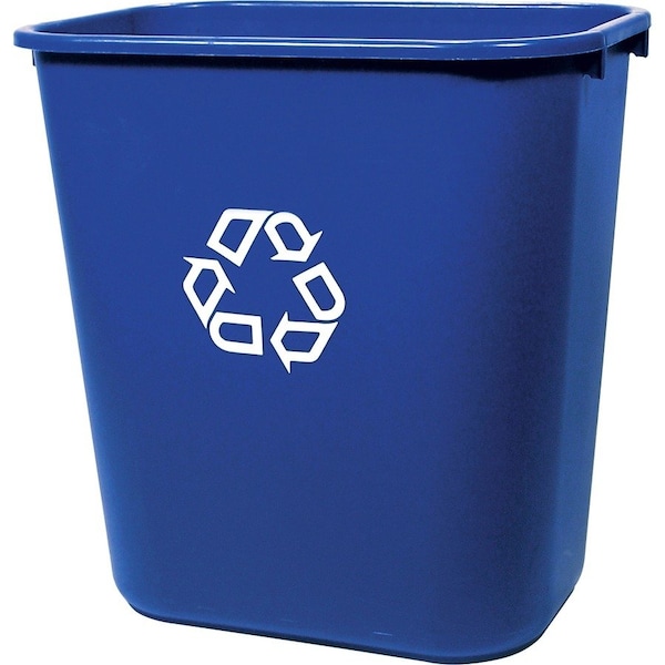 Rubbermaid 7.03 gal Rectangular Recycling Container, Blue, Plastic 295673 BLUE - main